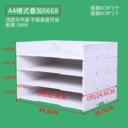 A4/A3 Multi-layer Superimpose Desktop File Tray Organizer  Document Paper Organizer Rack Holder Office Stationery Storage Box