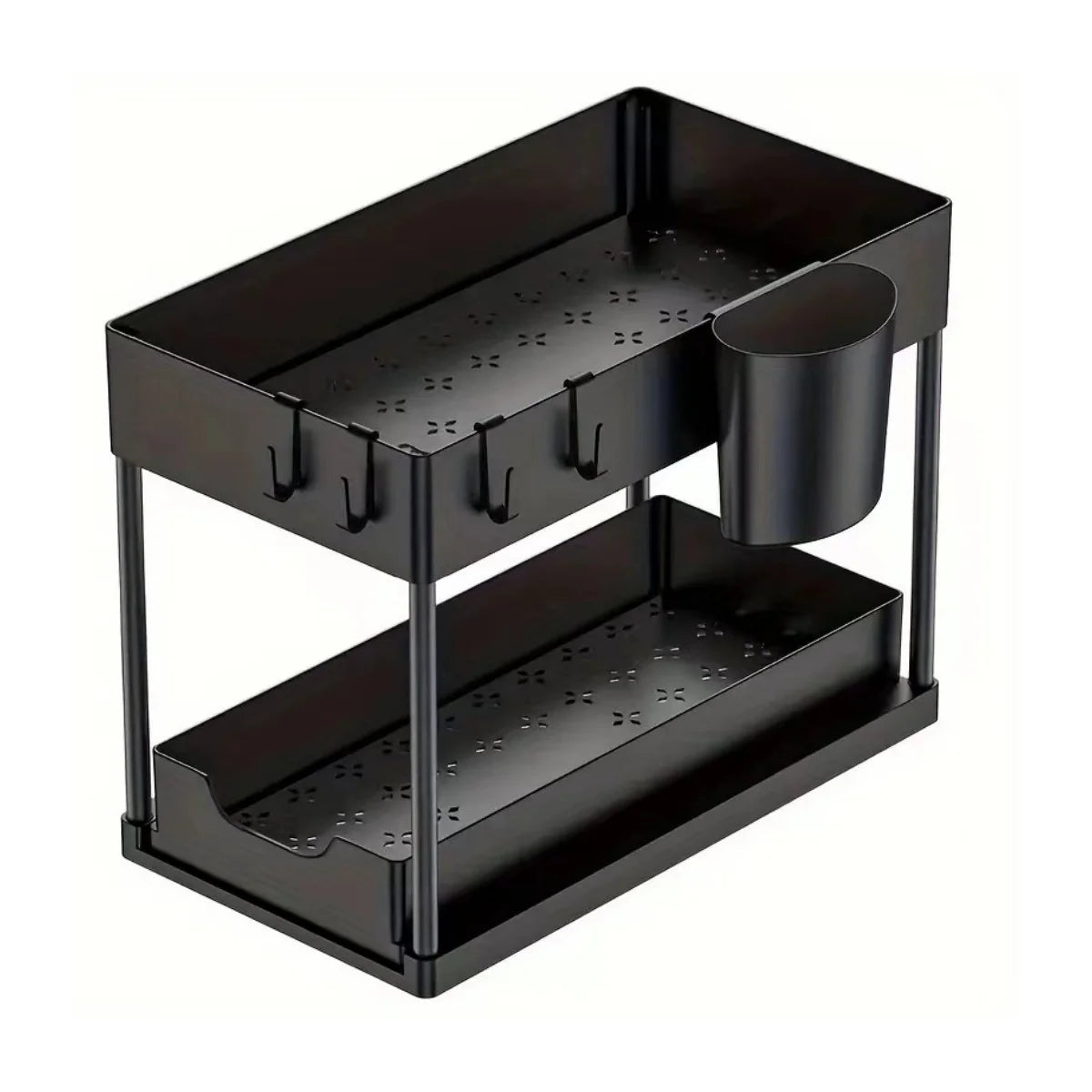 Solid Color PP Detachable Large Capacity, Sturdy and Simple Two-layer Storage Rack