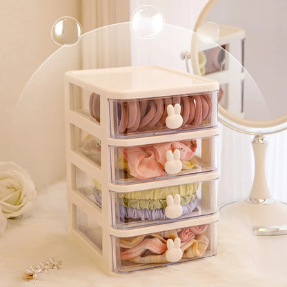 Children Hair Accessories Storage Box Organizer Plastic Drawer Desktop Hair Clip Jewelry Head Rope Rubber Band Organizer Box