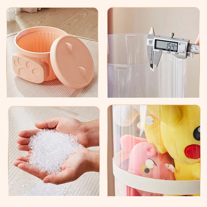 Doll Storage Bucket Transparent Moistureproof Storage Tube for Children's Plush Toys Organizer Home Organization and Storage