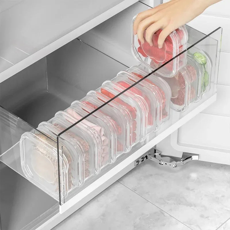 Refrigerator Meat Food Preservation Box Transparent Storage Box Food Grade Meat Freezing Box Home Vegetable Storage Organizer