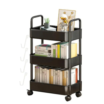 Mobile Storage Rack Trolley Kitchen Bathroom Bedroom 3/4 Tier Snacks Storage Shelf With Wheels Rolling Cart Home Organizer