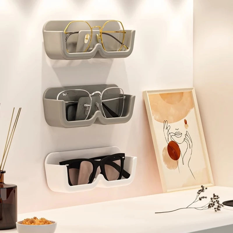 3PCS Stylish Wall-Mounted Sunglasses Organizer - Premium Display Shelf for Storing Glasses - Decorative, Non-Drilling