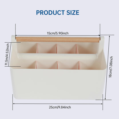 Desk Storage Organizer Portable Plastic Pen Holder Detachable Divider Multi-Purpose Large Capacity Office Desk Stationery Box