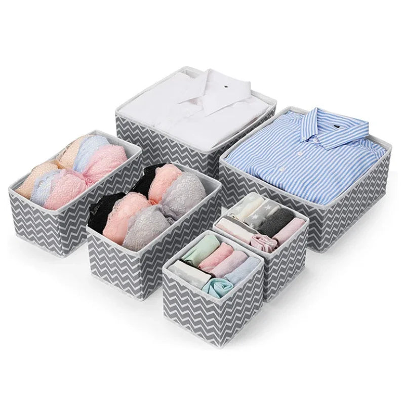 Wavy Pattern Drawer Organizer for Underwear T-shirt Jeans Storage Box Foldable Closet Drawer Organizer System Storage Bra Sock