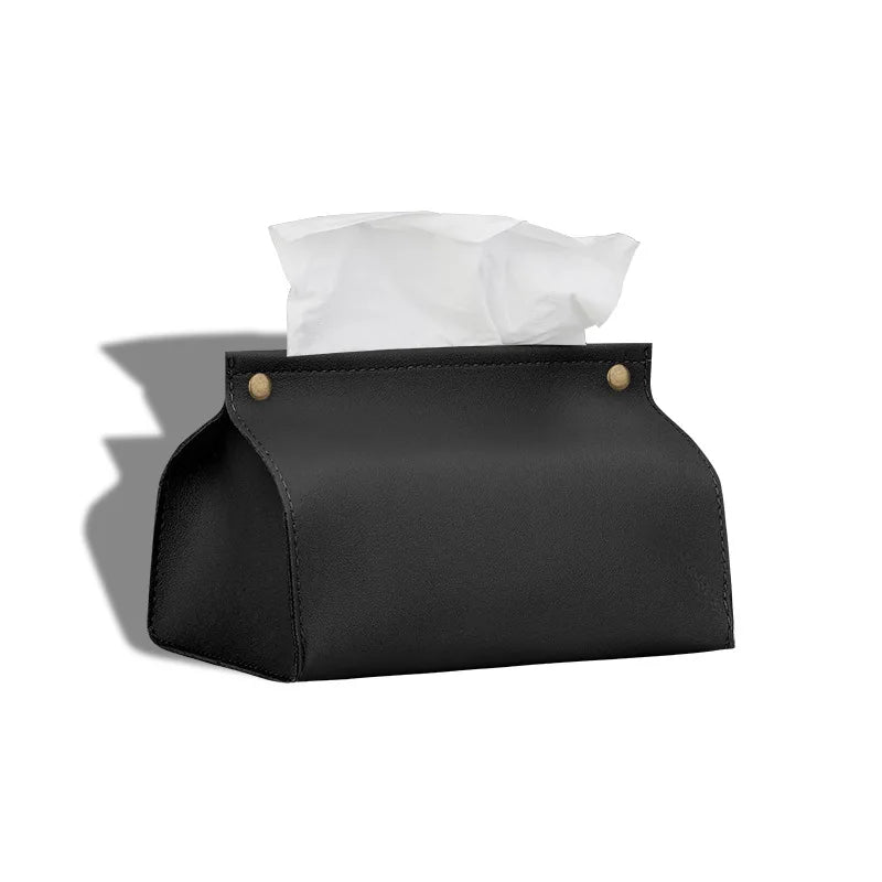 Leather Tissue Holder Household Paper Towel Storage Box Removable Tissue Boxes For Home Office Living Room Car Papers Container