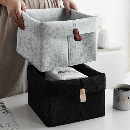 Nordic Felt Storage Basket Creative Convenient Organizer Folding Hallway Entrance Key Small Storage Box Office Desk Home Supply