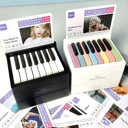 Taylor Piano Calendar 2024 Piano Desk Calendar Aesthetic 15 Keys Piano Calendar Playable USB Charging for Music Lovers