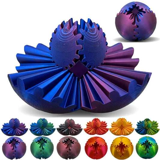 3D Printed Gear Ball Spin Ball Decompression Gear Ball Fingertip Relieve Anxiety Rotating Toy Home Decoration Ball Gift