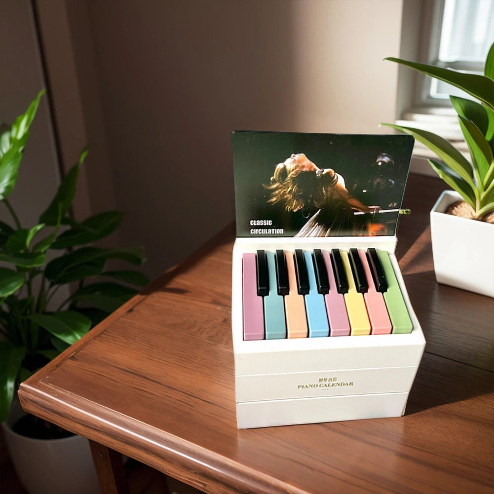 Taylor Piano Calendar 2024 Piano Desk Calendar Aesthetic 15 Keys Piano Calendar Playable USB Charging for Music Lovers