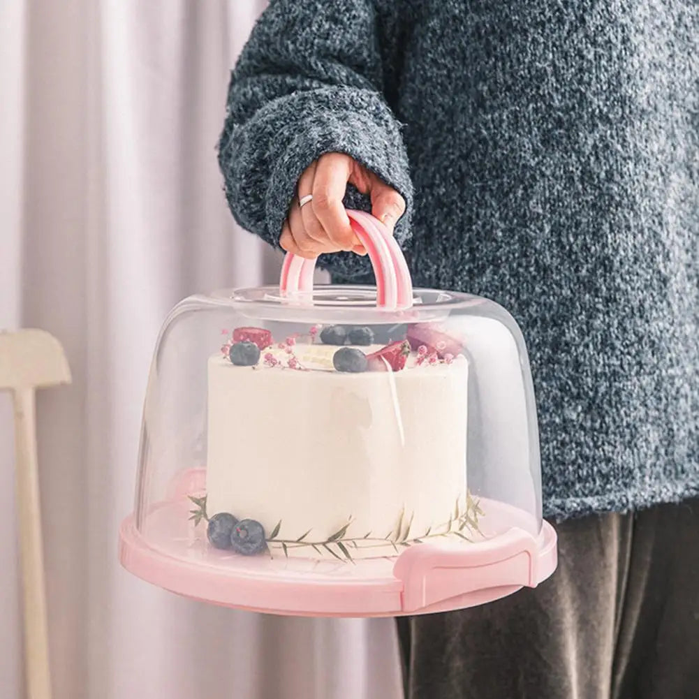 Practical Cake Box Dust Proof Plastic Pastry Storage Boxes Dessert Container  Round Cake Carrier for Carrying