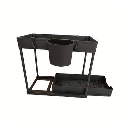 Solid Color PP Detachable Large Capacity, Sturdy and Simple Two-layer Storage Rack