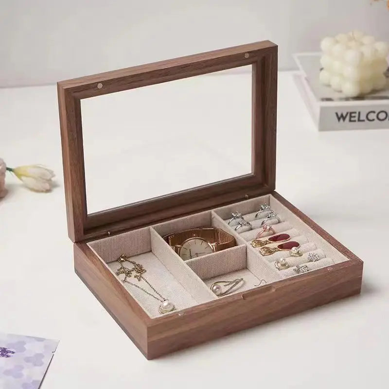 Jewelry Organizer Box Jewelry Storage Box Travel Rectangular Watch Ring Tray Jewelry Case Trinket Box for Ear Studs Bracelets