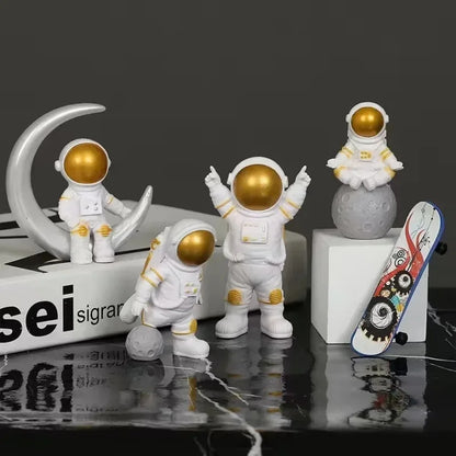 1set Astronaut Figure Statue Figurine Spaceman Sculpture Educational Toy Home Decoration Astronaut Model For Kids Gift