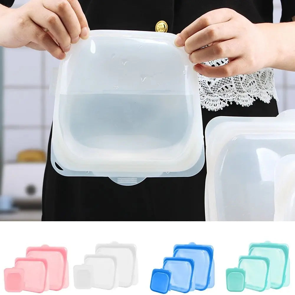 Food-Grade Silicone Food Storage Bag Heat Resistant Reusable Sub-packing Sealing Bags Fresh-keeping Airtight Freezer Bag