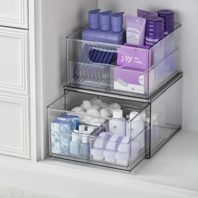 The Home Edit Large Drawer, Pack of 2, Clear Plastic Storage Bin