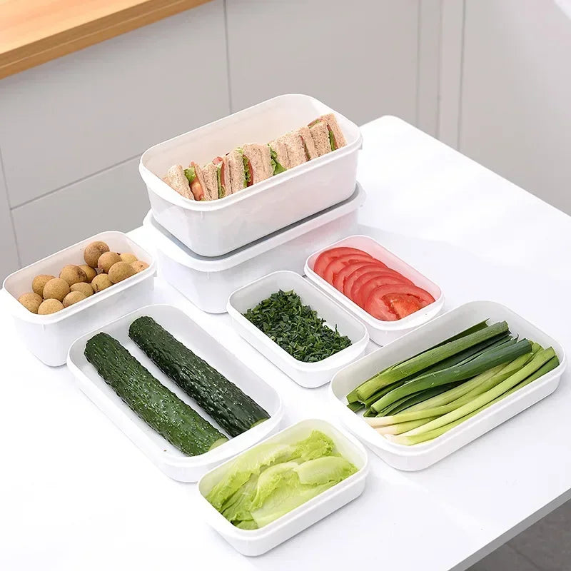 Refrigerator Fresh-keeping Box Plastic Storage Box with Lid for Food Grade Refrigerators Fruit Fresh-keeping Frozen Sealed  Box