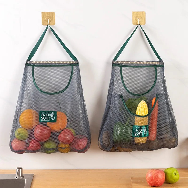 1-3Pcs Kitchen Organizer Hanging Food Bags Storage Bag Garlic Portable Fruit and Vegetable Net Bag Onion Organizers Organization