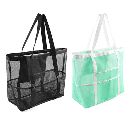 Children Sand Away Protable Mesh Bag Kids Toys Storage Bags Swimming Pouch Large Beach Bag for Towels Women Cosmetic Makeup Bag