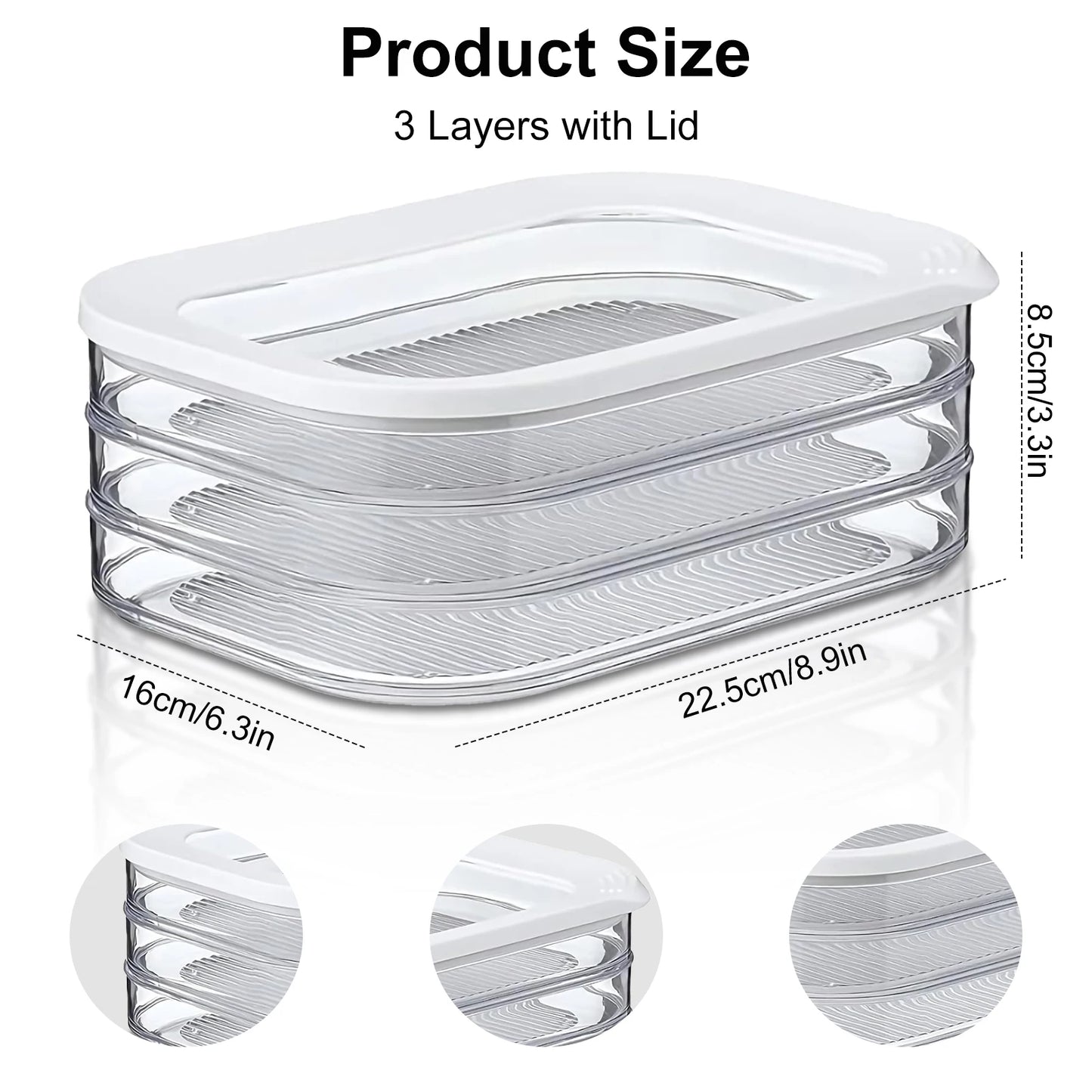 Refrigerated Crisper with Lid Leakproof Meat Container for Fridge Transparent Frozen Roast Meat Storage Box Kitchen Accessories