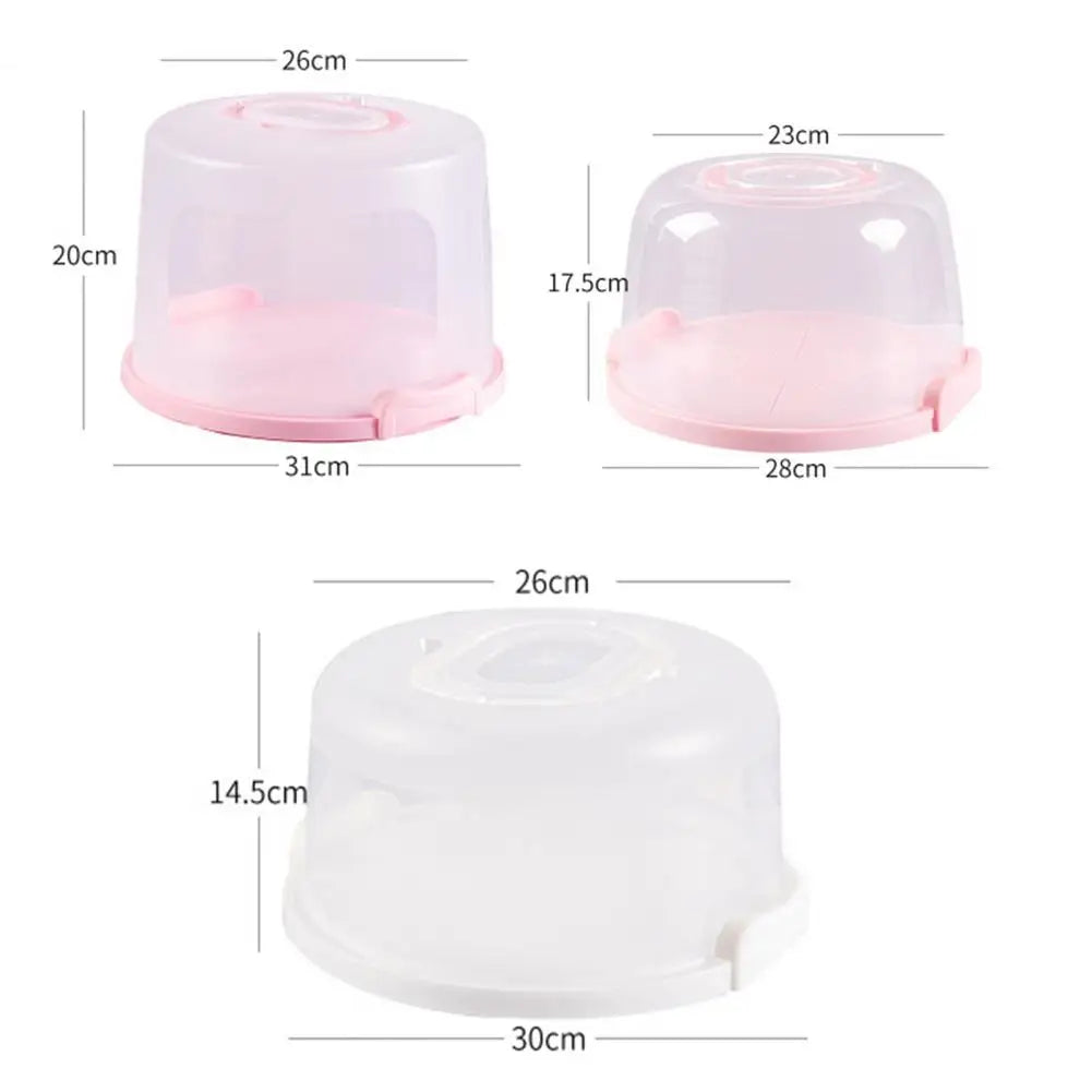 Practical Cake Box Dust Proof Plastic Pastry Storage Boxes Dessert Container  Round Cake Carrier for Carrying