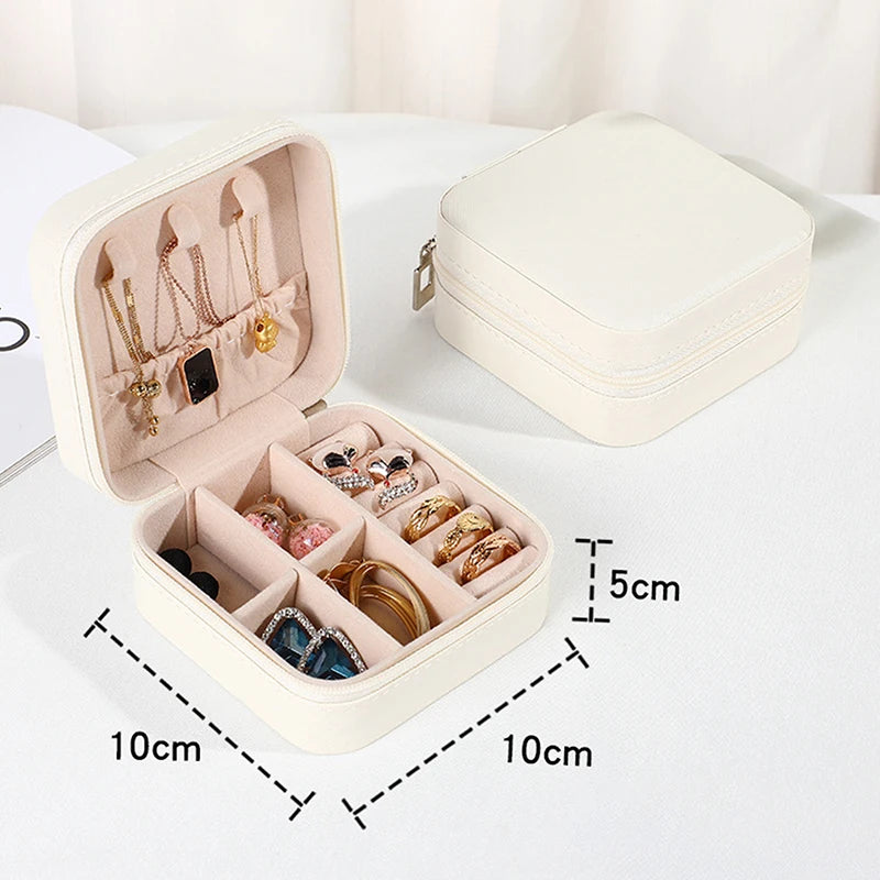 Portable Travel Display Jewelry Case Boxes Storage Earring Ring Display Organizer Box