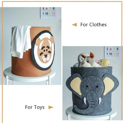 Cartoon Storage Basket Foldable Kids Toys Clothes Shoes Storage Bucket Washable Dirty Clothes Basket Home Storage Laundry Basket