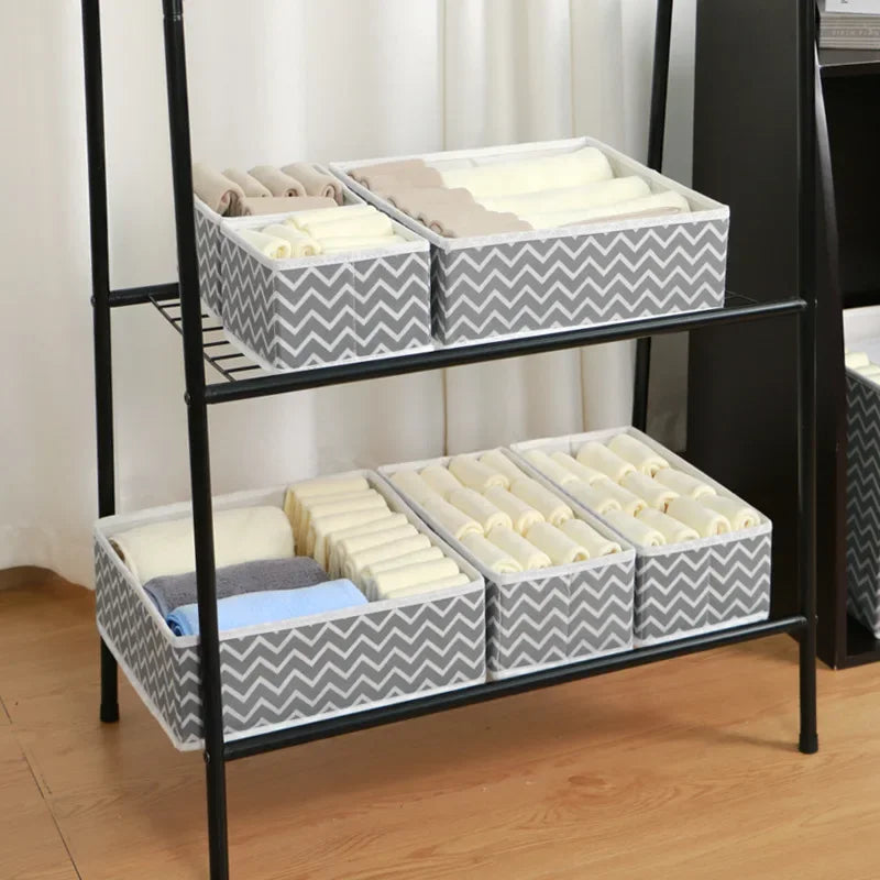 Wavy Pattern Drawer Organizer for Underwear T-shirt Jeans Storage Box Foldable Closet Drawer Organizer System Storage Bra Sock