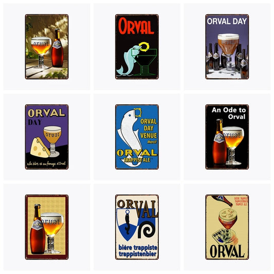 [ DecorMan ] Orval Beer TIN SIGN Painting PUB Decor L1