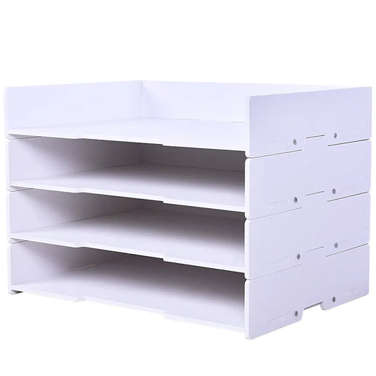 A4/A3 Multi-layer Superimpose Desktop File Tray Organizer  Document Paper Organizer Rack Holder Office Stationery Storage Box