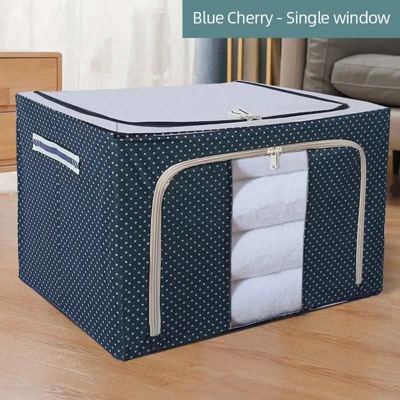 Oxford Cloth Storage Box Clothes Closet Organizer Bed Quilt Sheet Blanket Pillow Rack Container Foldable Storage Case