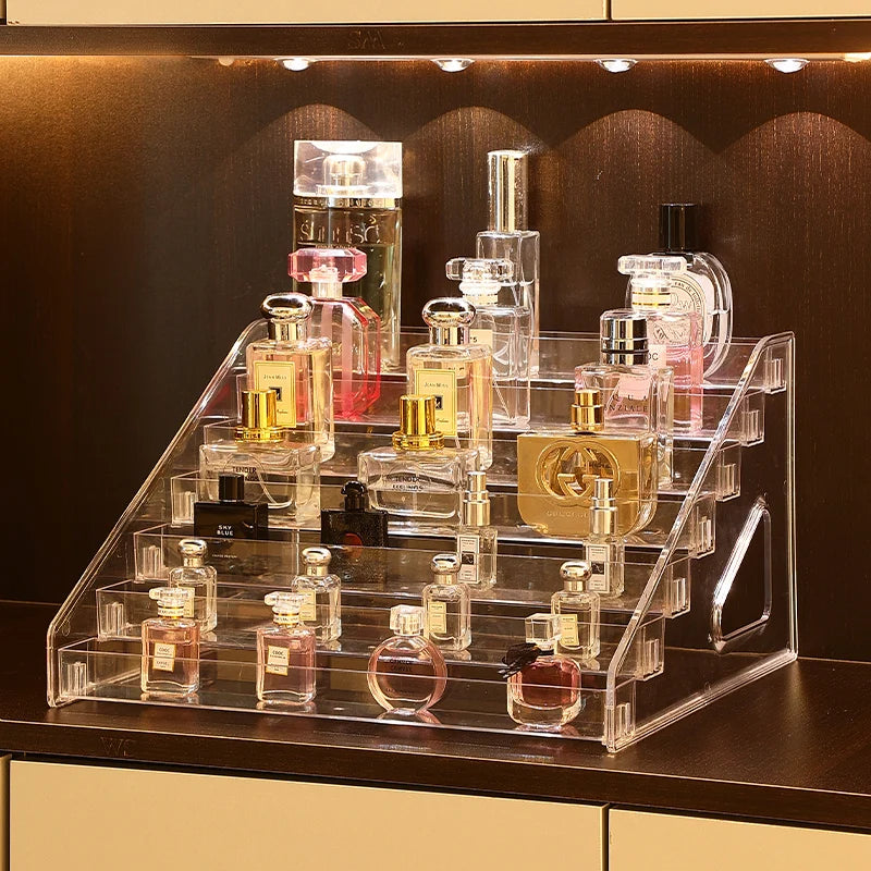 3/5/7 Layers Desktop Perfume Shelf Acrylic Cosmetic Organizer Perfume Storage Rack Bathroom Organizer for Cosmetics