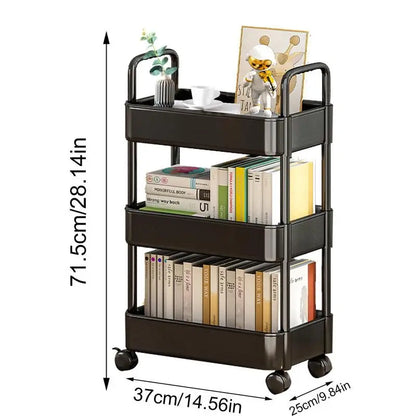 Mobile Storage Rack Trolley Kitchen Bathroom Bedroom 3/4 Tier Snacks Storage Shelf With Wheels Rolling Cart Home Organizer