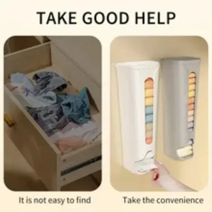 Home Wall Mounted Underwear Organizer Closet Underwear Sock Organizer Kitchen Garbage Bag Storage Box Dispenser Socks Storage