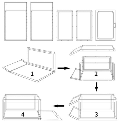 hard plastic AJ Sneakers Box plastic shoe box Stackable Cabinet Storage Box high-top Dustproof AJ shoes organizers Shoe Rack