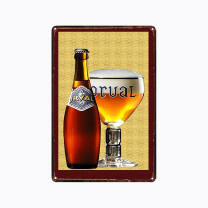 [ DecorMan ] Orval Beer TIN SIGN Painting PUB Decor L1