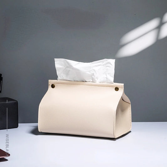 Leather Tissue Holder Household Paper Towel Storage Box Removable Tissue Boxes For Home Office Living Room Car Papers Container