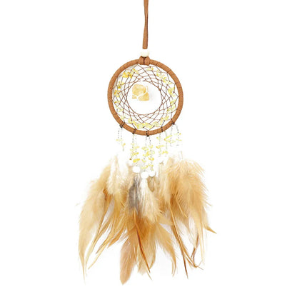 Natural Crystal Dream catchers 7 Chakra Gemstone Dream Catcher Amulet Feather Dream Catchers Bedroom Wall  Hangings Decor