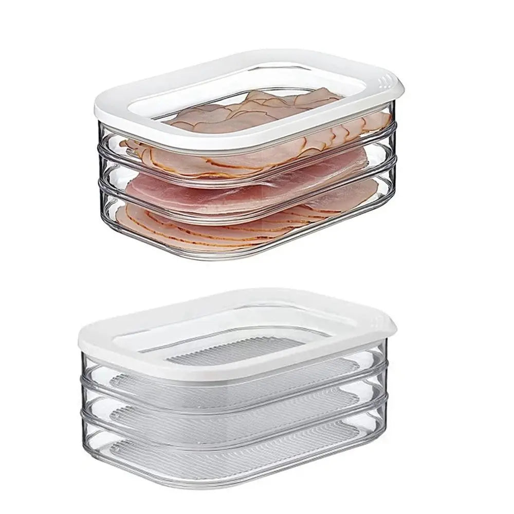 Refrigerated Crisper With Lid Food-grade Frozen Crisper Transparent Storage Box For Kitchen Refrigerator Fresh Bowl