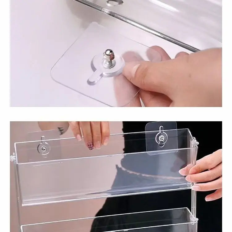 Acrylic Floral Card Holder Wall Mounted Storage Rack Transparent Waterproof Storage Box Minimalist Book And Magazine Storage Box