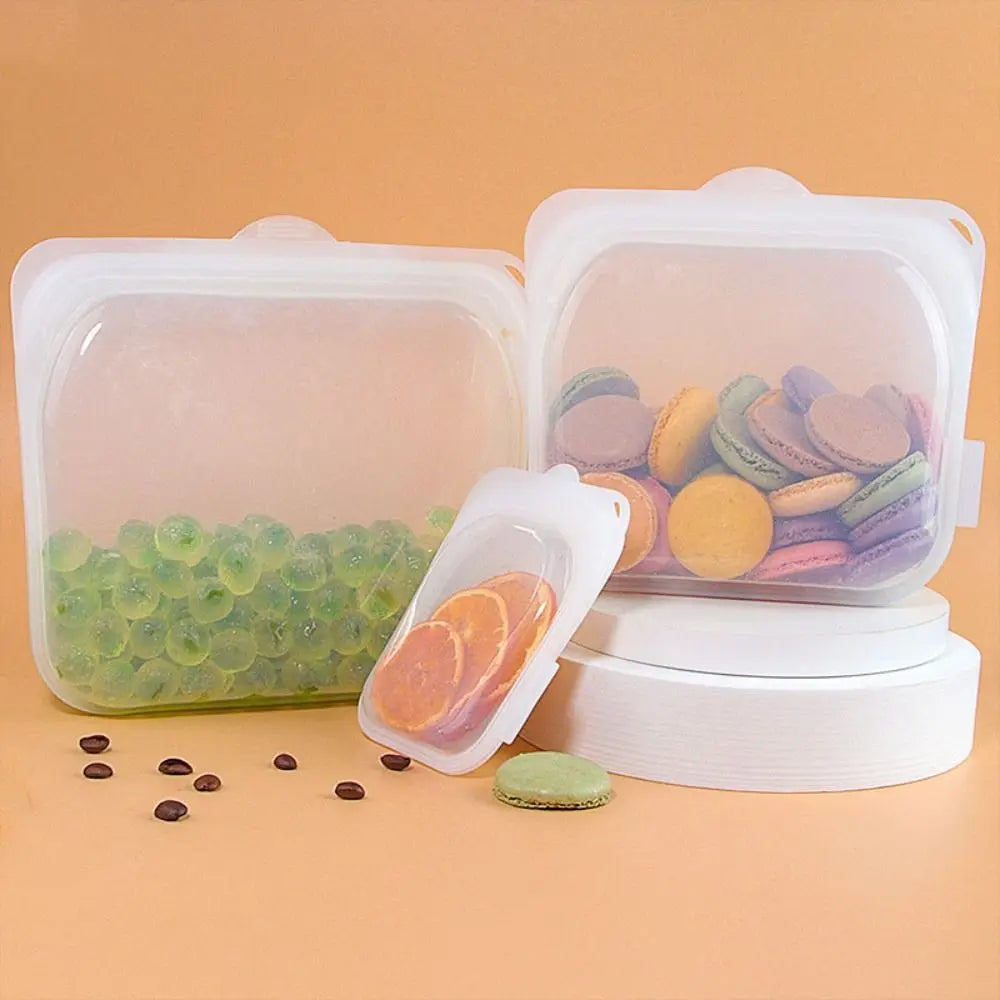 Food-Grade Silicone Food Storage Bag Heat Resistant Reusable Sub-packing Sealing Bags Fresh-keeping Airtight Freezer Bag