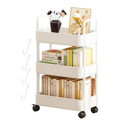 Mobile Storage Rack Trolley Kitchen Bathroom Bedroom 3/4 Tier Snacks Storage Shelf With Wheels Rolling Cart Home Organizer