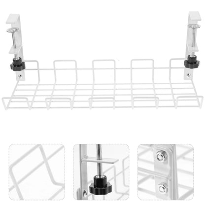 Under Desk Cable Management Tray, Wire Under Table Wire Organizer For Office Home Cable Management Wire Plug Board Storage Rack