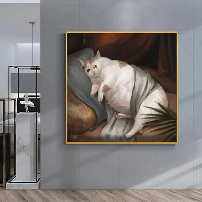 Retro Cute Crying Cat Canvas Paintings Posters and Prints Modern  Wall Art Pictures for Living Room Decoration Cuadros