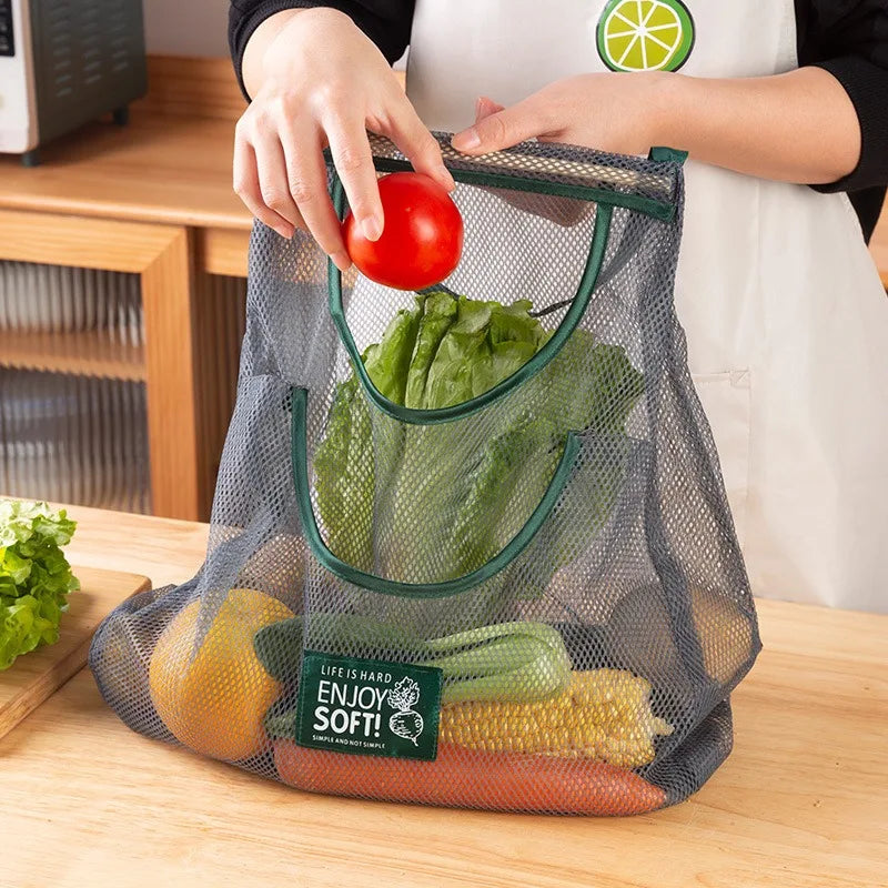 1-3Pcs Kitchen Organizer Hanging Food Bags Storage Bag Garlic Portable Fruit and Vegetable Net Bag Onion Organizers Organization