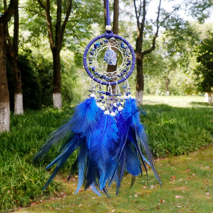 Natural Crystal Dream catchers 7 Chakra Gemstone Dream Catcher Amulet Feather Dream Catchers Bedroom Wall  Hangings Decor