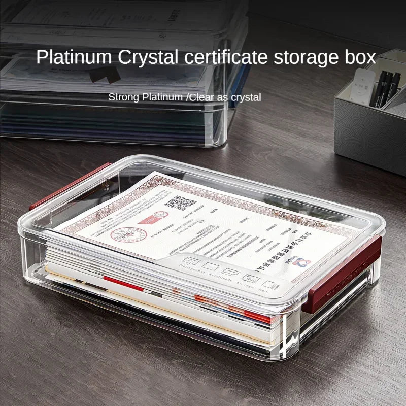 A4 Transparent Storage Box Portable Plastic Large Capacity Document Stationery Jewelry Storage Case School Home Office Supplies