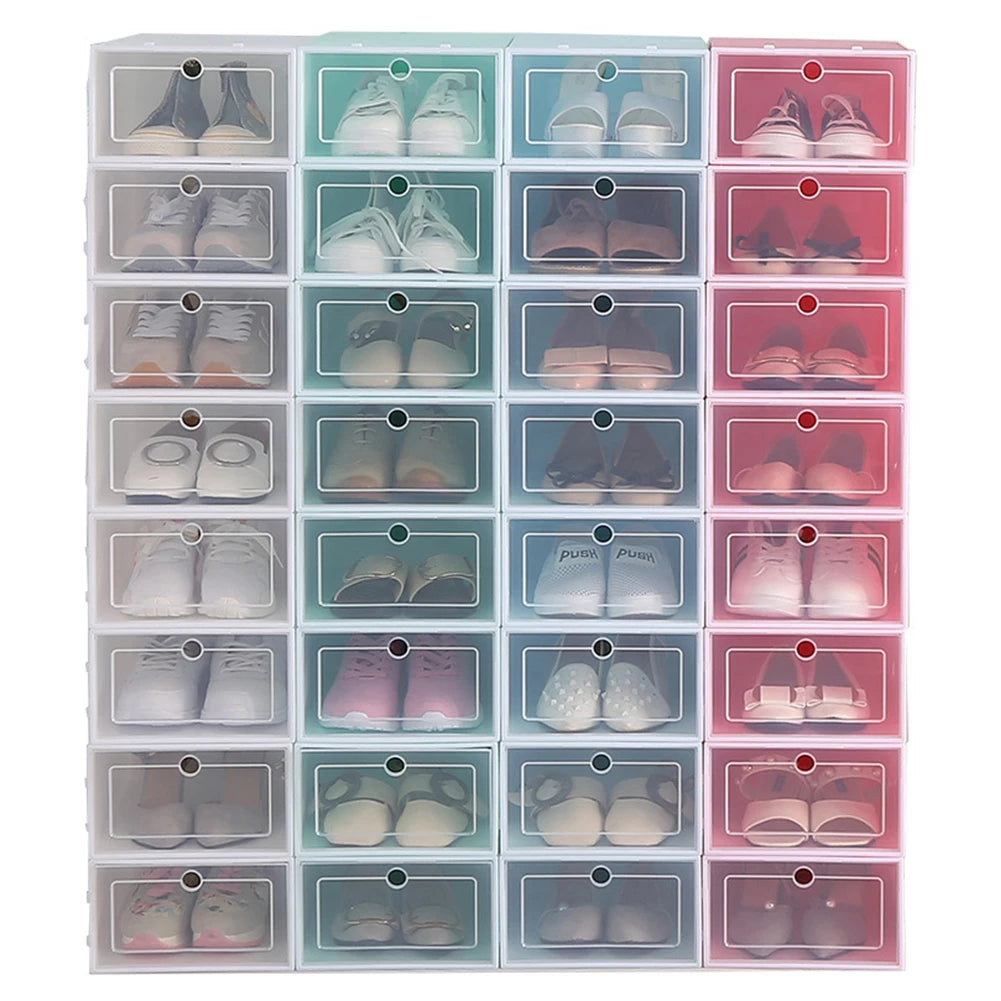 1 Pc Multifunction Unisex Transparent Shoes Storage Box With Cover Organizers Home Room Bedroom Bathroom Accessories Men Women