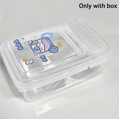 1PCS Rectangular Transparent Storage Box With Lid Stickers Collection Desktop Container Case Multipurpose Home Storage Box