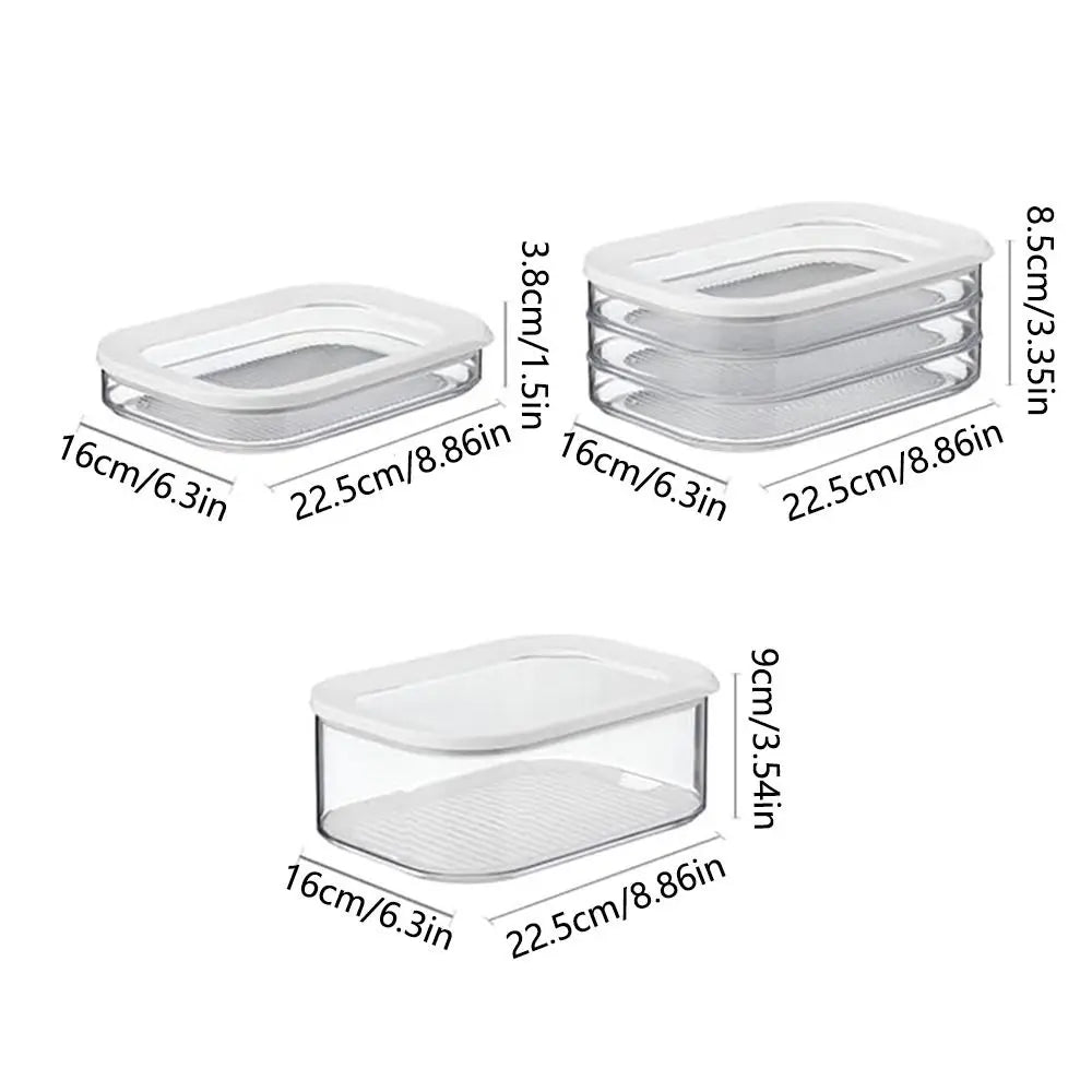 Refrigerated Crisper With Lid Food-grade Frozen Crisper Transparent Storage Box For Kitchen Refrigerator Fresh Bowl